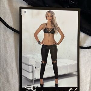 Black Latex Bikini Top and Matching Pants